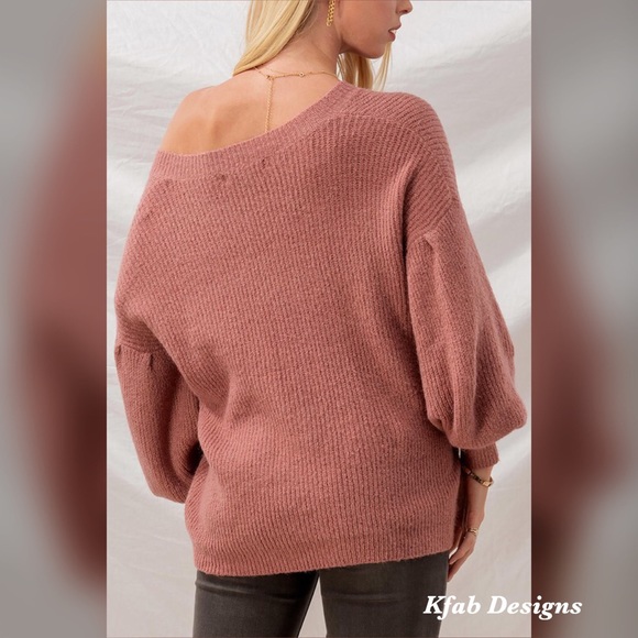 💖LAST! Super Soft Mauve Balloon Sleeve Sweater! - Picture 4 of 4